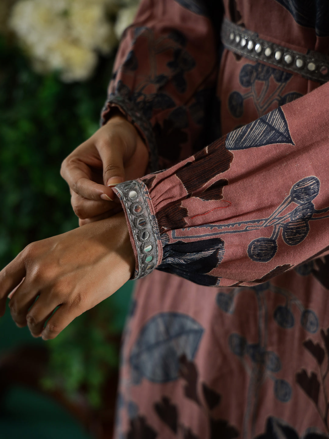 Brown Floral Printed Dress for Women