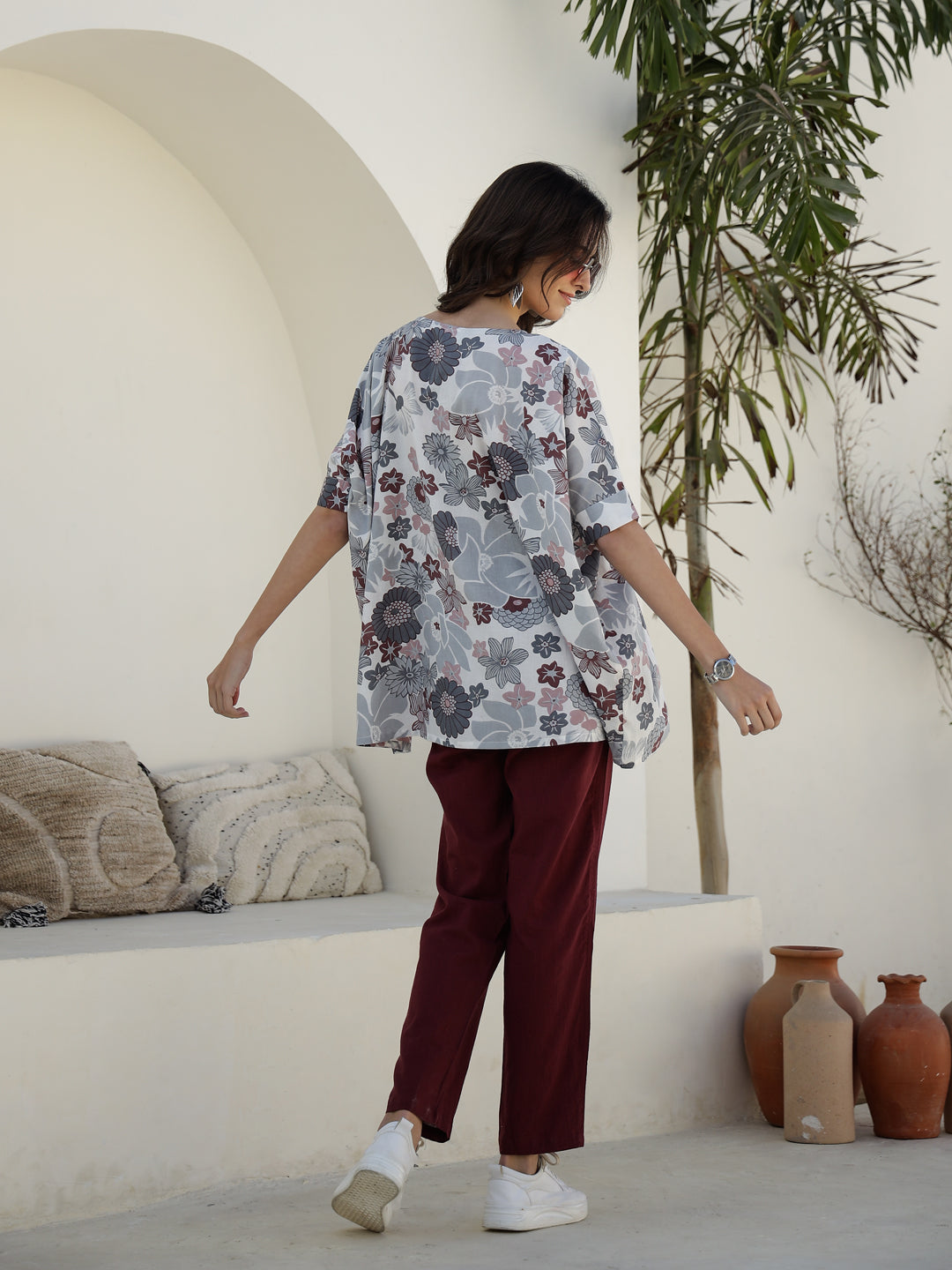 Round Neck Floral Printed Co-Ords Set