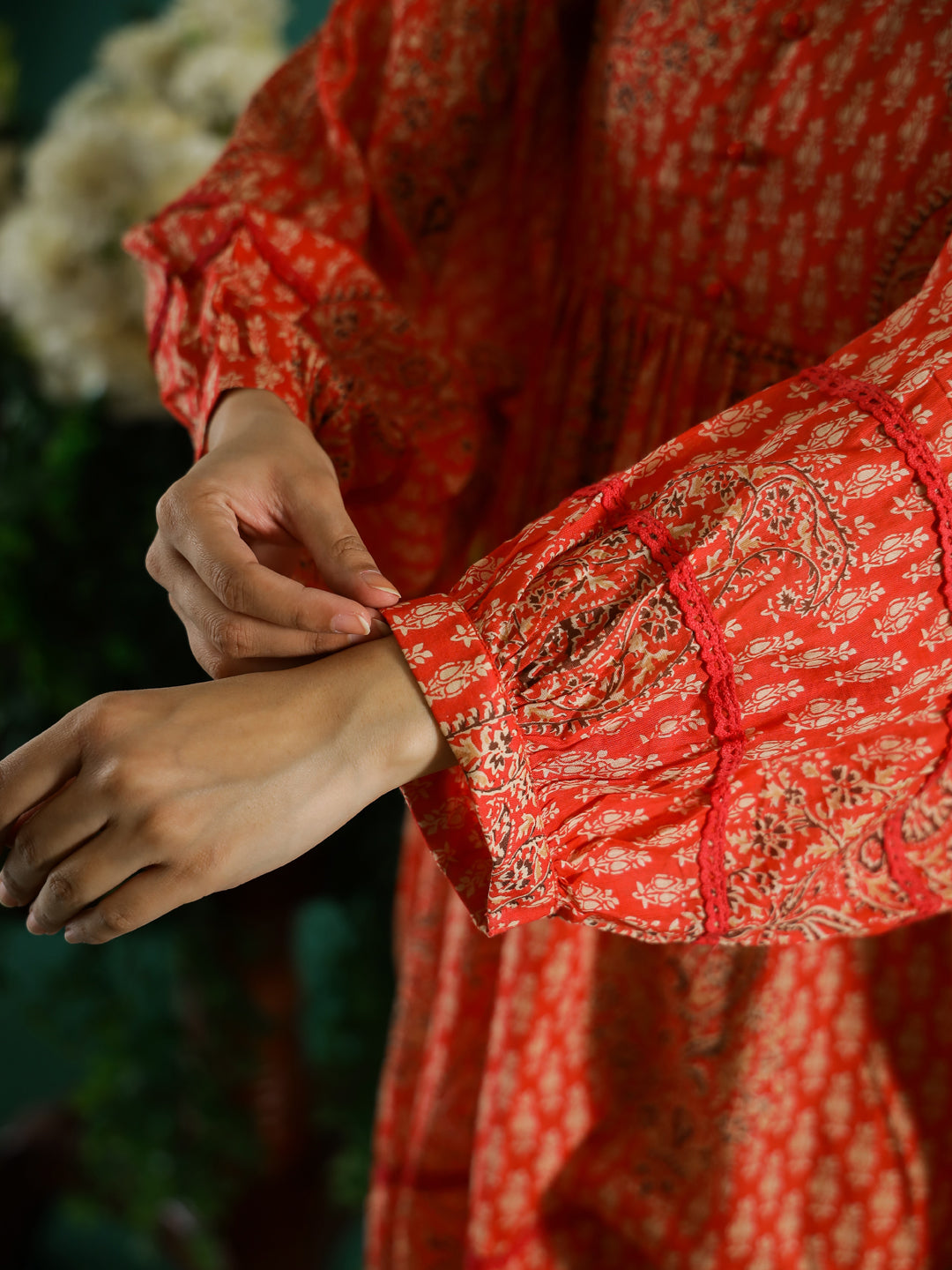 Orange Printed Dress For Women