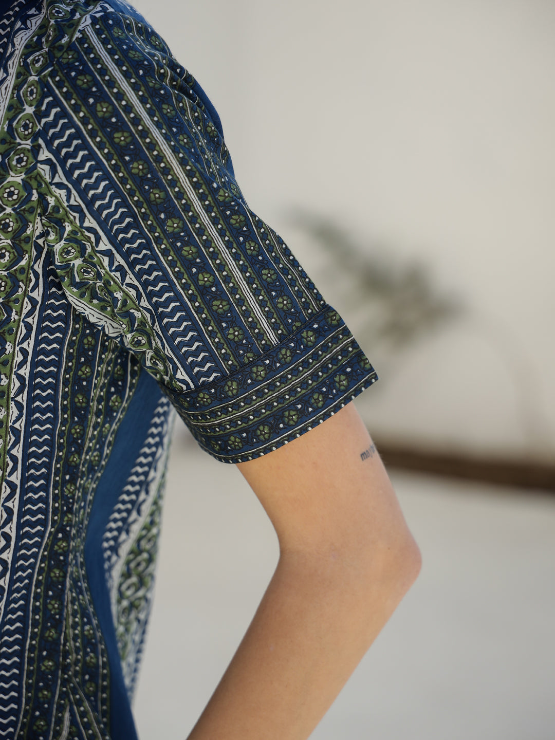 Stripes Printed Cotton Night Suit