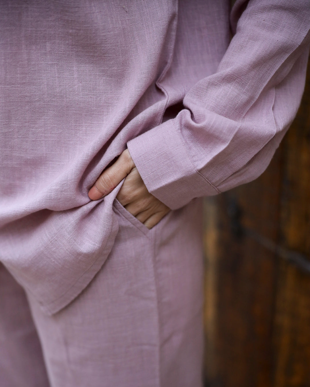 Lavender Solid Cotton Night Suit For Women