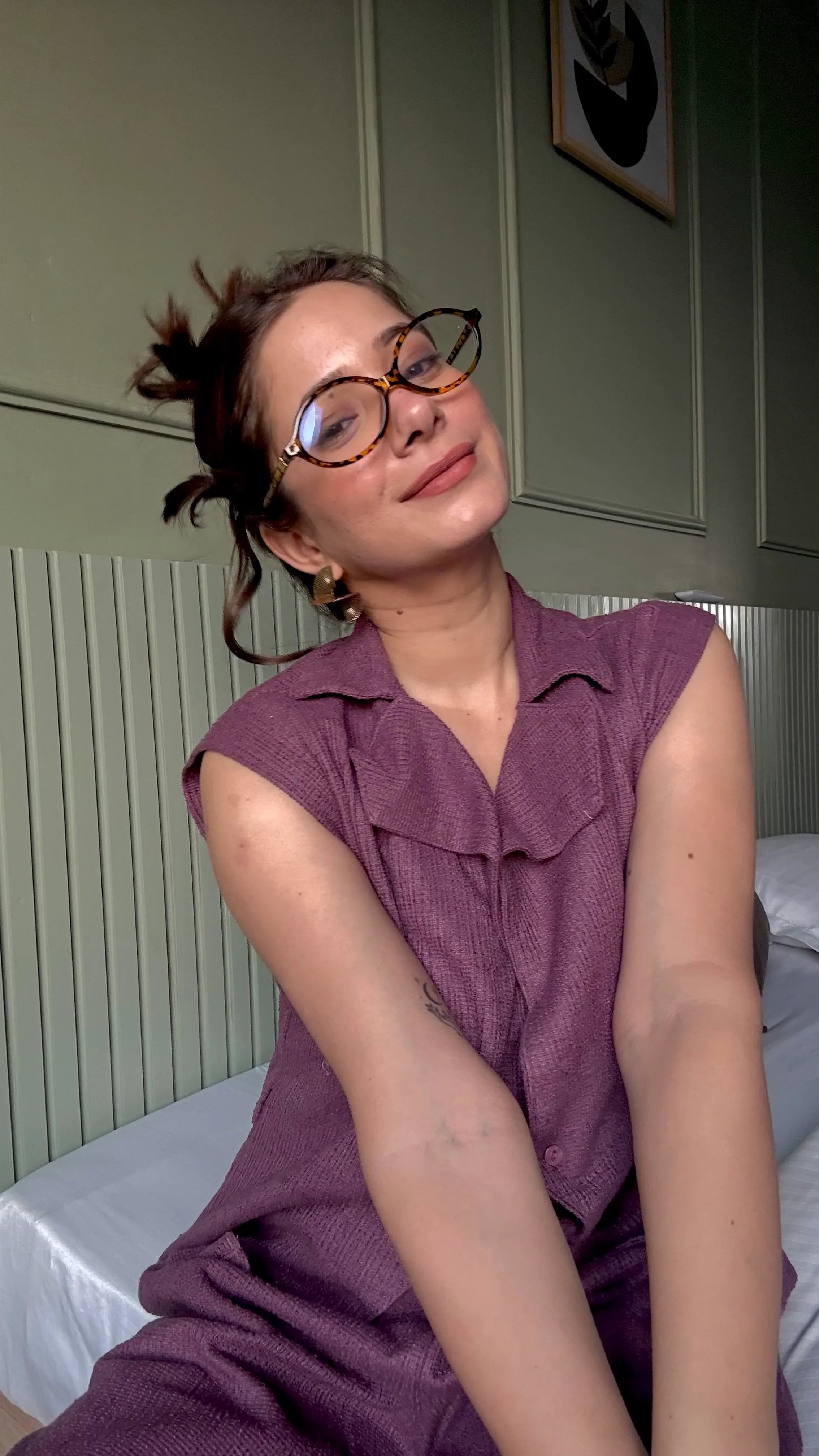 Magenta Shawl Neck Cotton Blend Solid Co-ords Set - SanskrutiHomes 