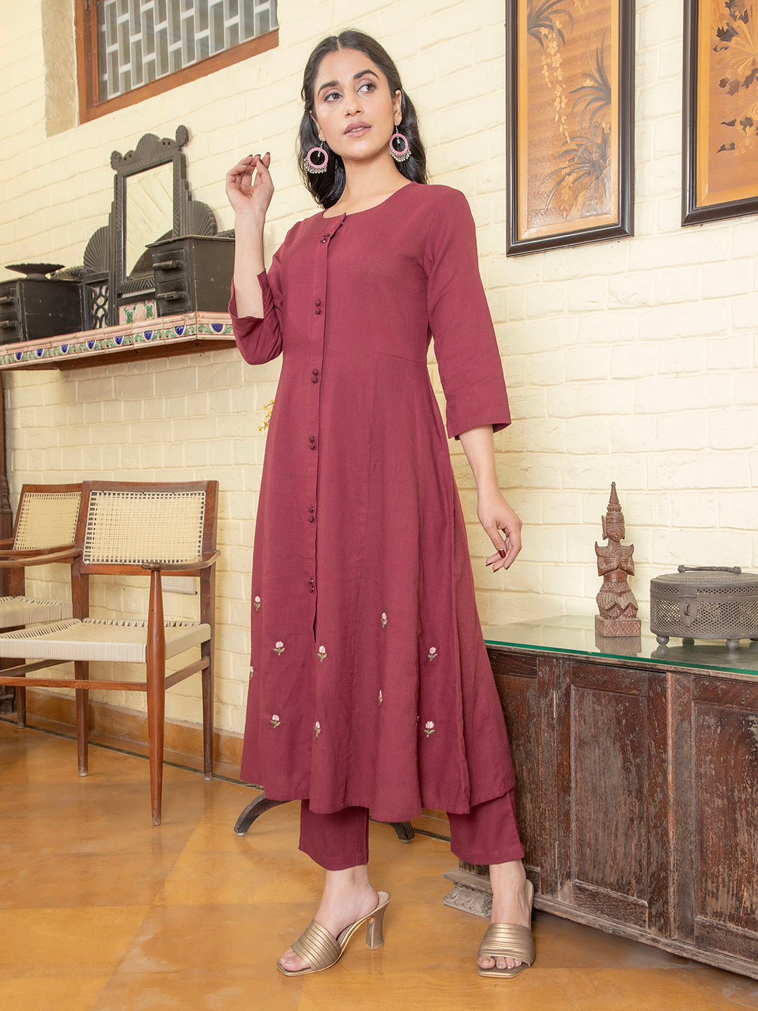 Women Floral Three Piece Cotton Kuta Set
