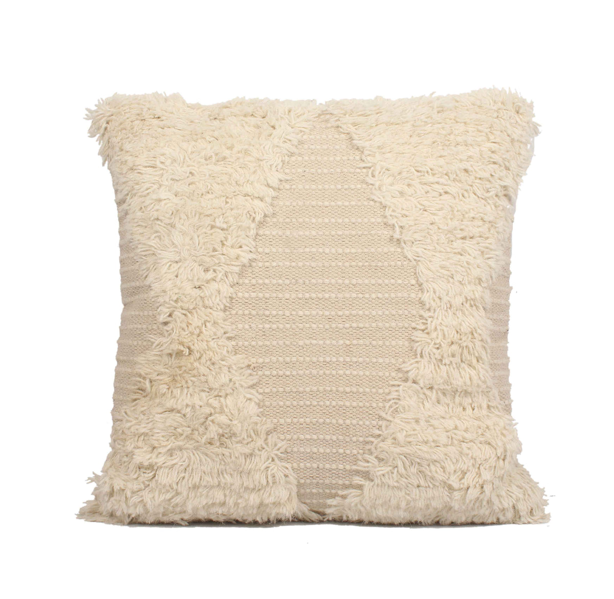 Beige Tufted Hand-Woven Cushion Covers