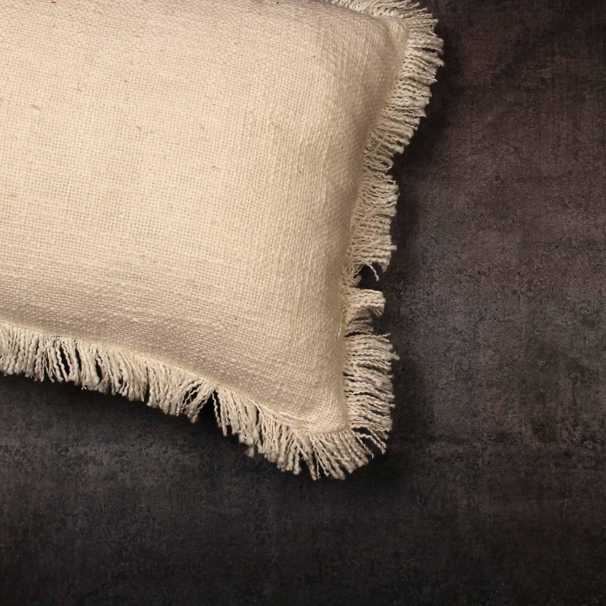 Hand-made Cotton Natural Cushion Cover - SanskrutiHomes 