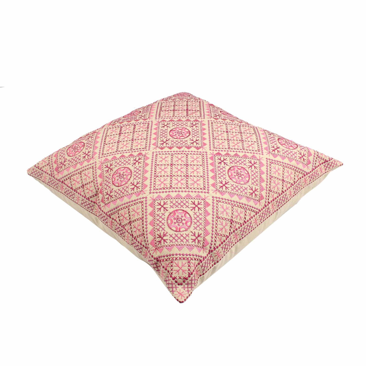 Pink Hand-Made  Cotton Cushion Cover
