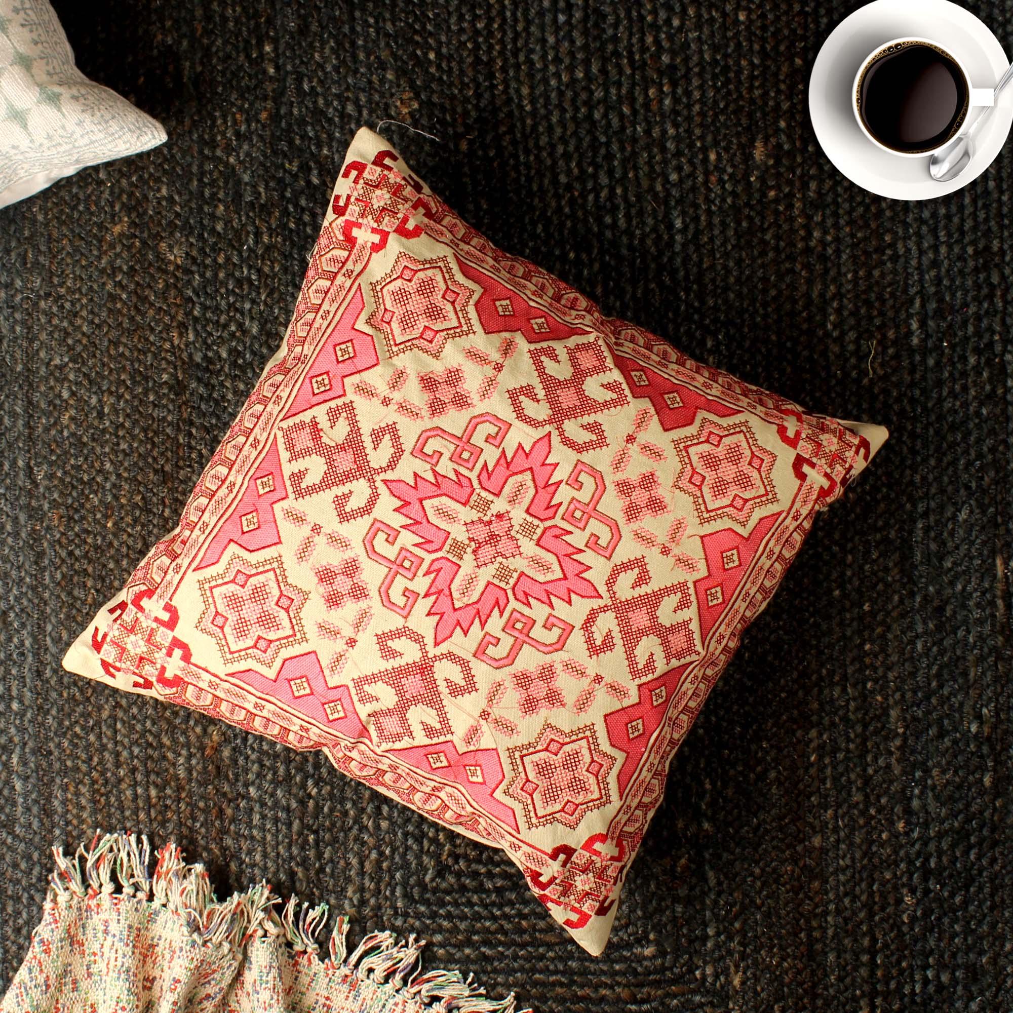 Multi-Color Hand-Made Cotton Cushion Cover