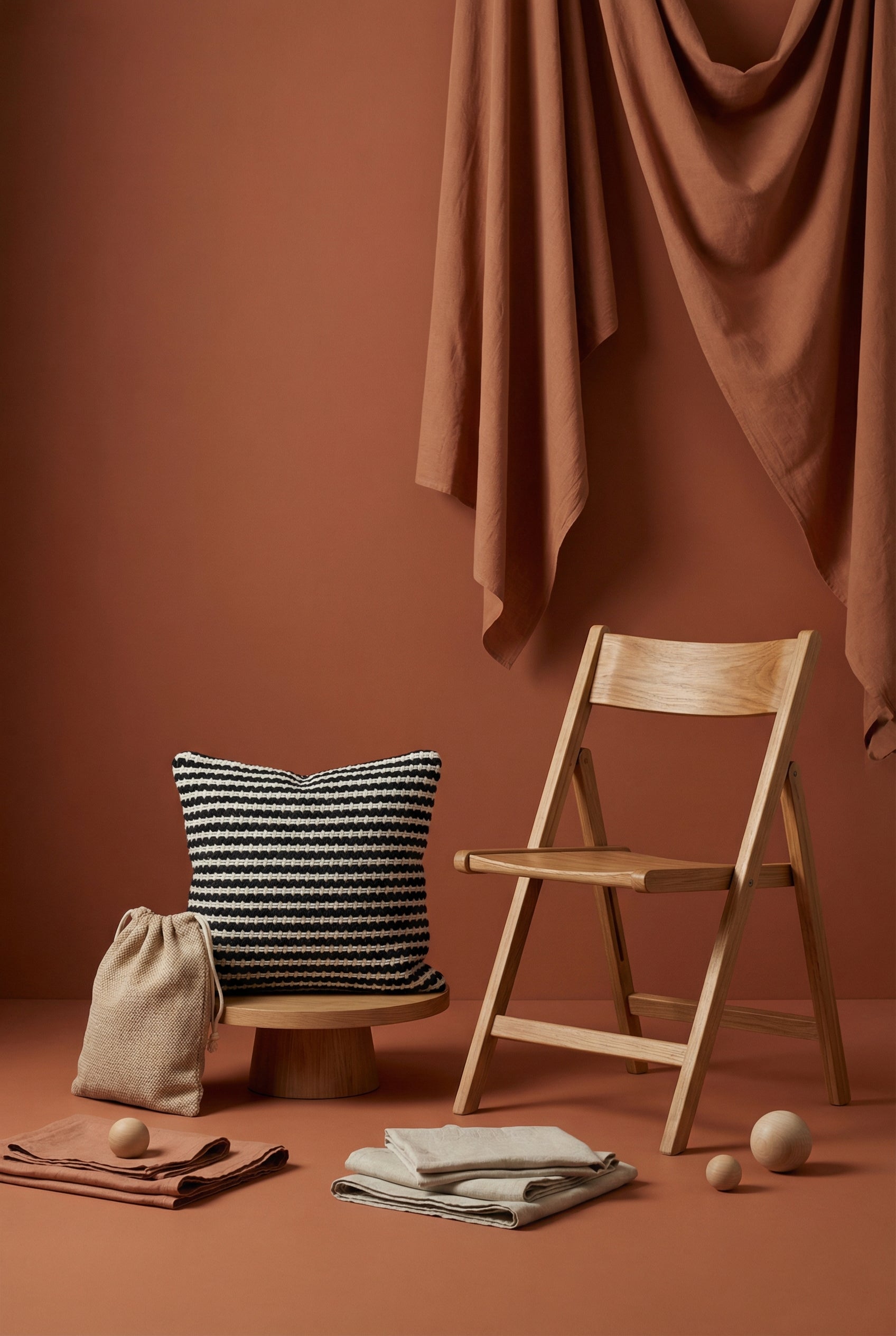 Black Striped Squared Cotton Cushion Cover With Elegant Design