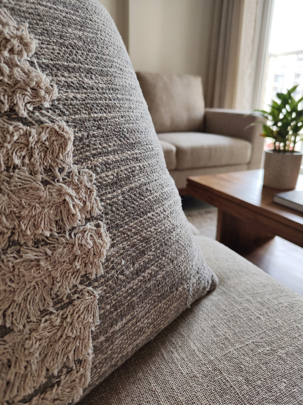 Grey Embroidered Cotton Square Sophisticated Home Decor Cushion Cover