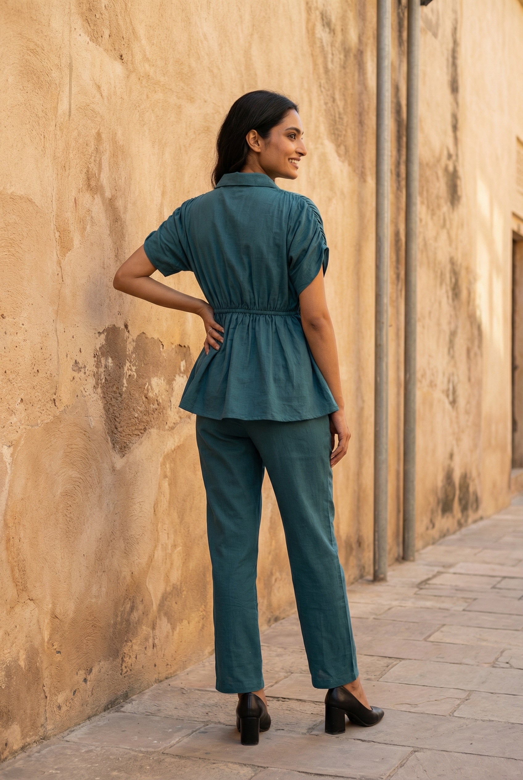 Teal Floral Print CO-Ord Set For women