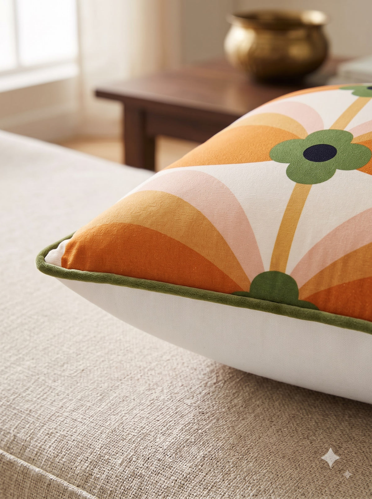 White Floral Embroidered Velvet Square Cushion Cover For Home Decor