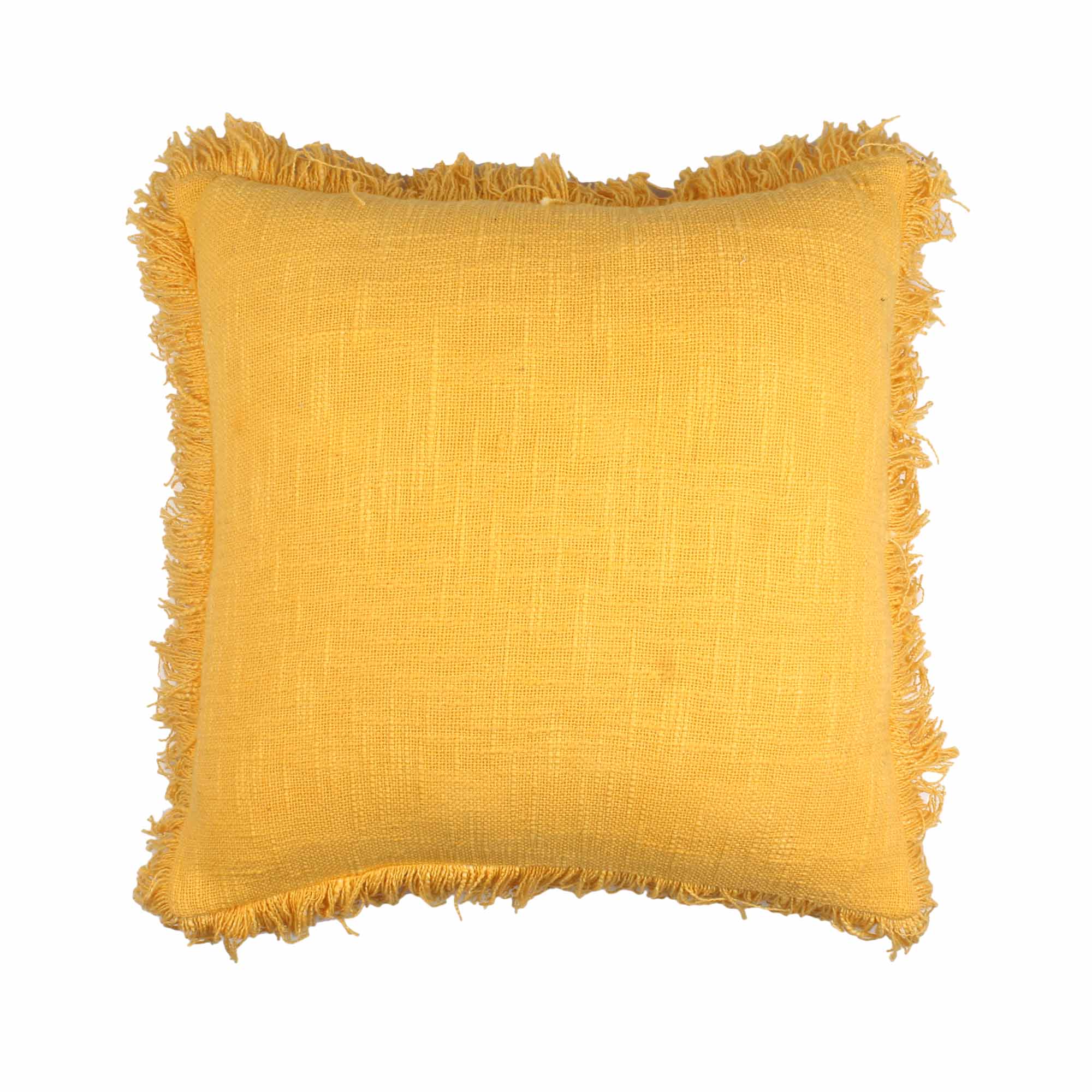 Yellow Ruffles Hand-Made Pure Cotton Cushion Cover