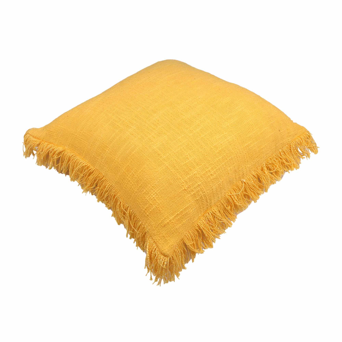 Yellow Ruffles Hand-Made Pure Cotton Cushion Cover