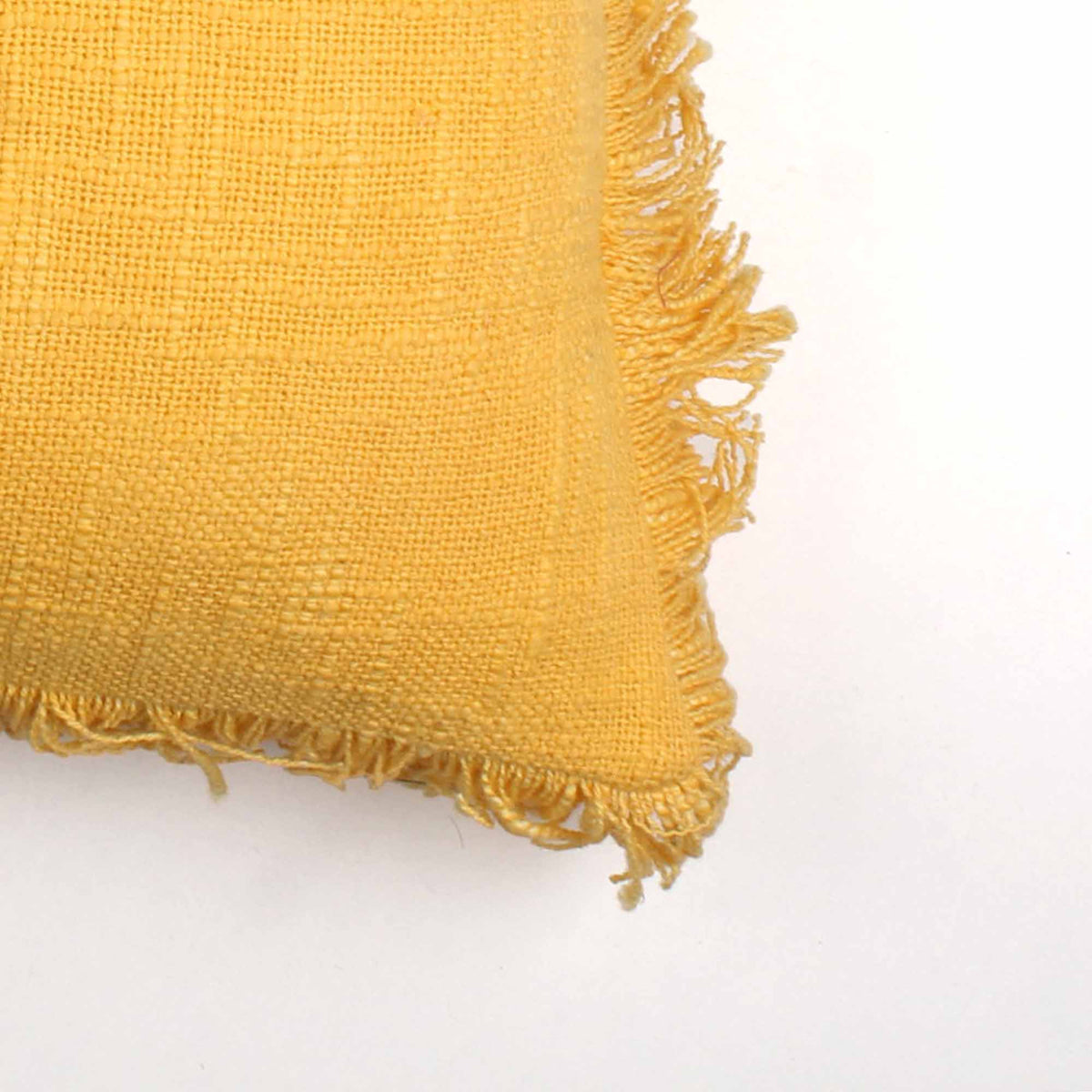 Yellow Ruffles Hand-Made Pure Cotton Cushion Cover