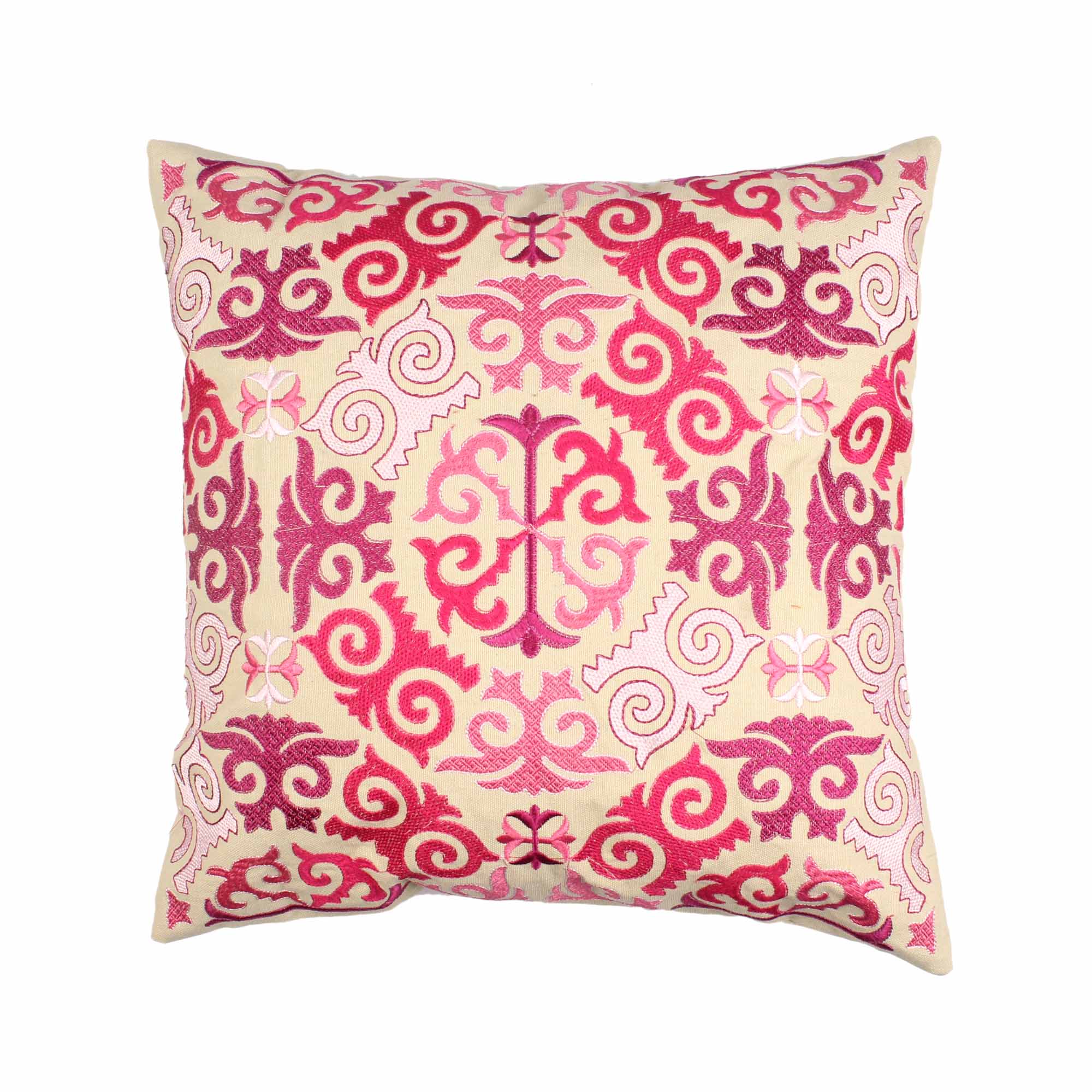 Pink Hand-Made Cotton Cushion Cover