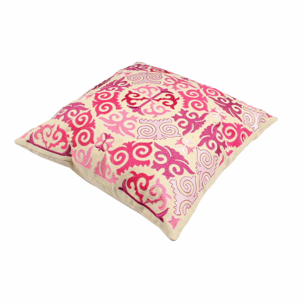 Pink Hand-Made Cotton Cushion Cover