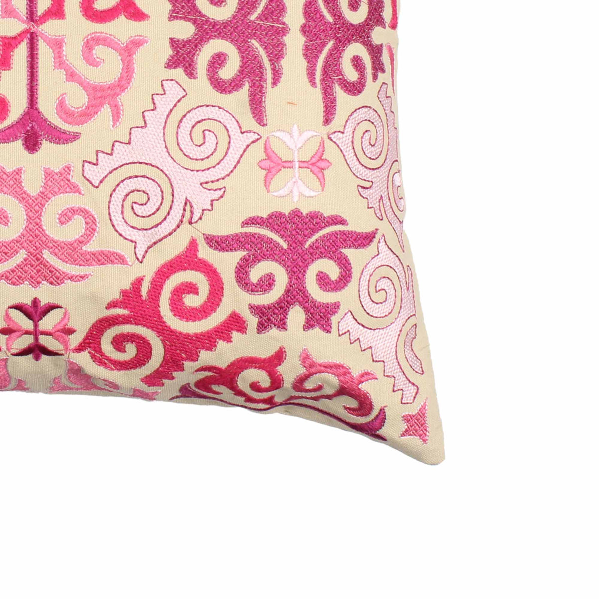 Pink Hand-Made Cotton Cushion Cover