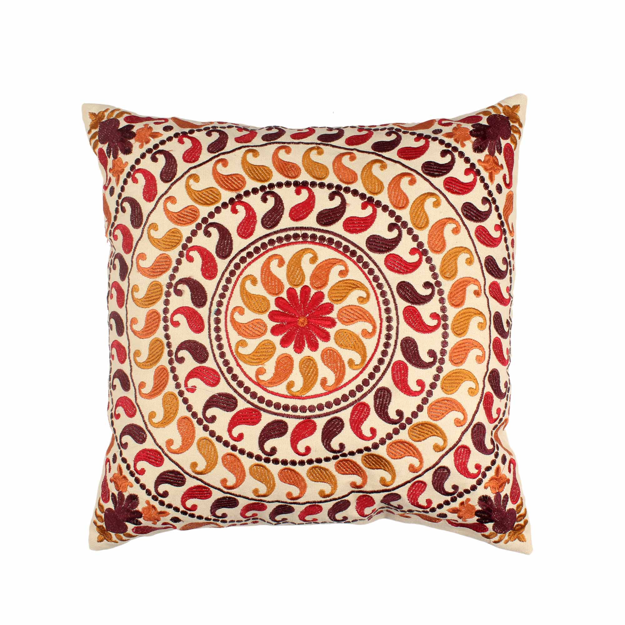 Hand-Made Cotton Embroidered Cushion Cover