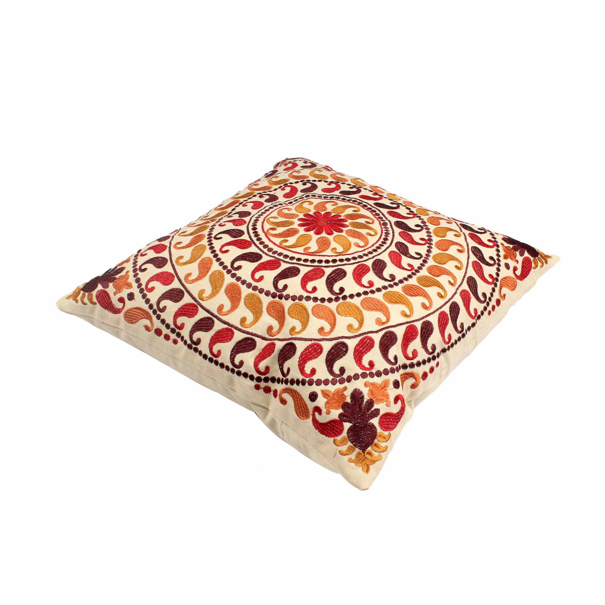 Hand-Made Cotton Embroidered Cushion Cover
