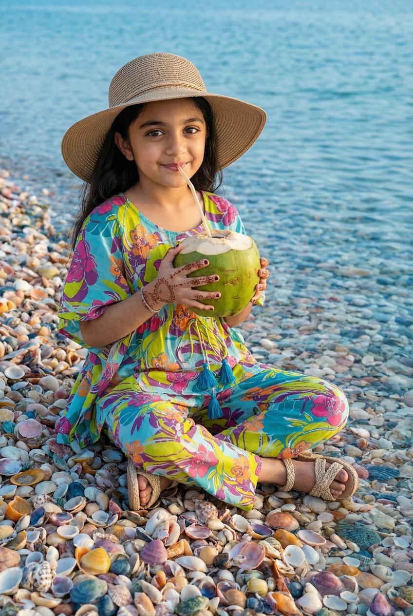 Multi Floral Printed Cotton Kids Night Suits