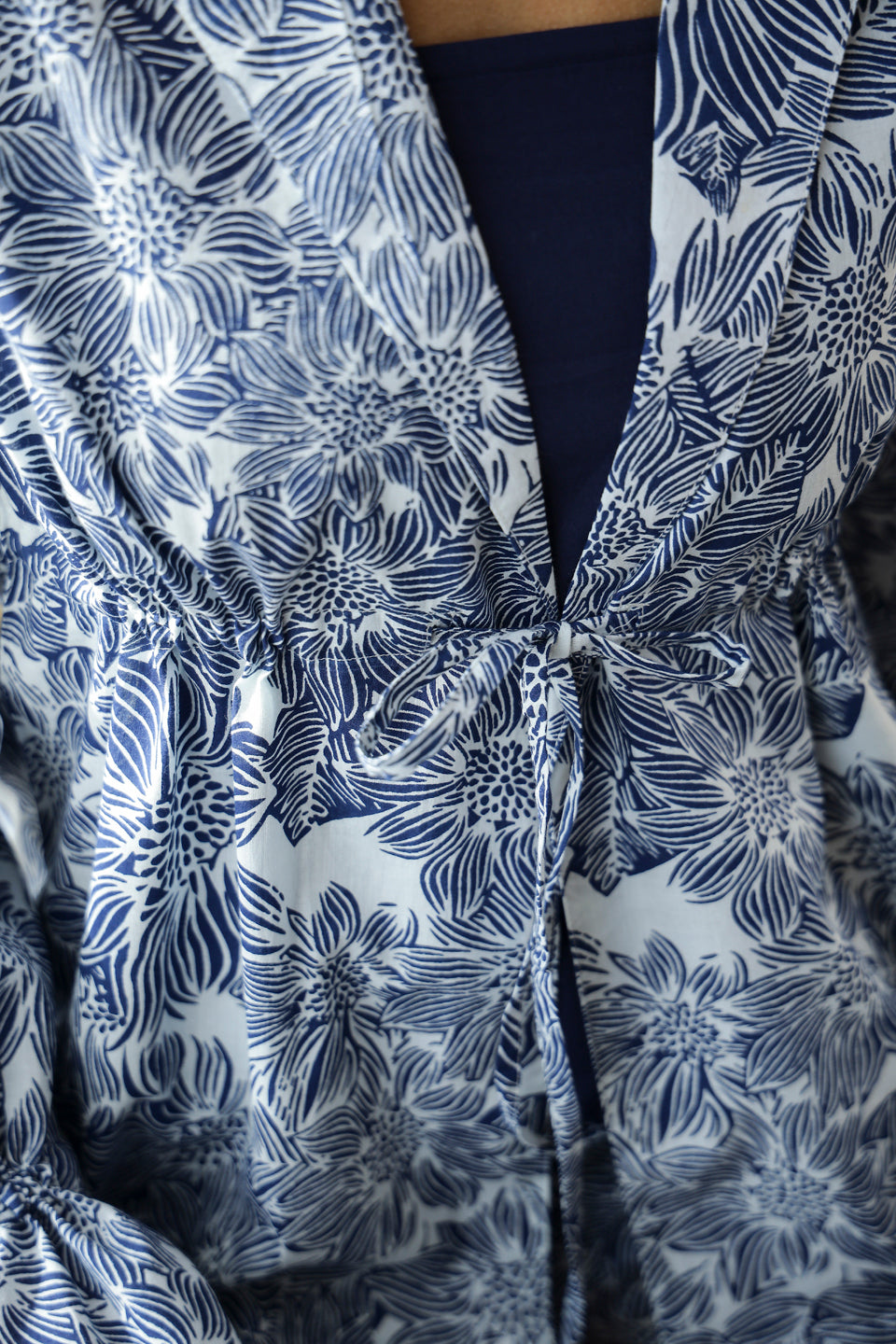 Navy Blue & White Printed Co-Ord Set