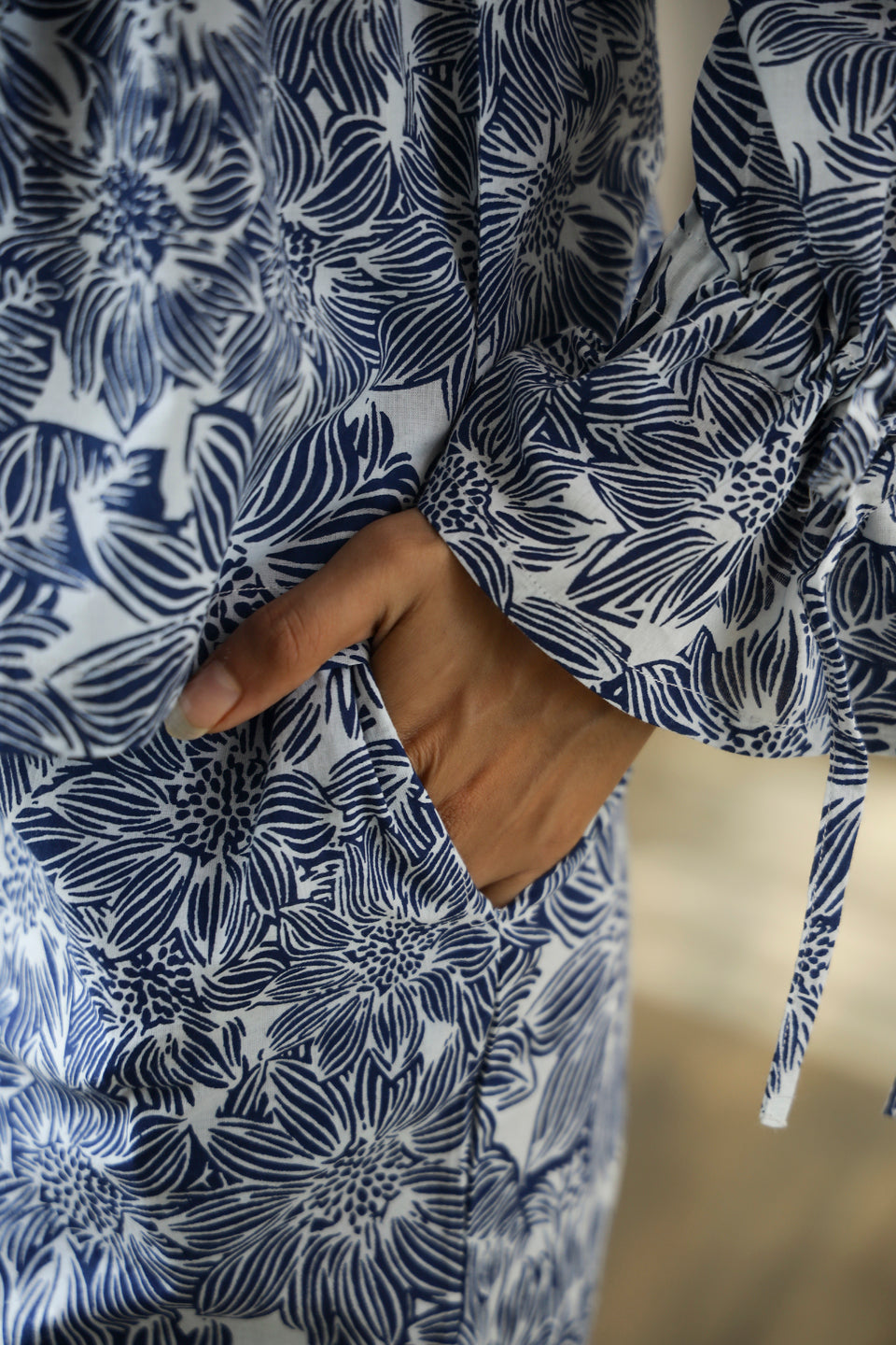 Navy Blue & White Printed Co-Ord Set