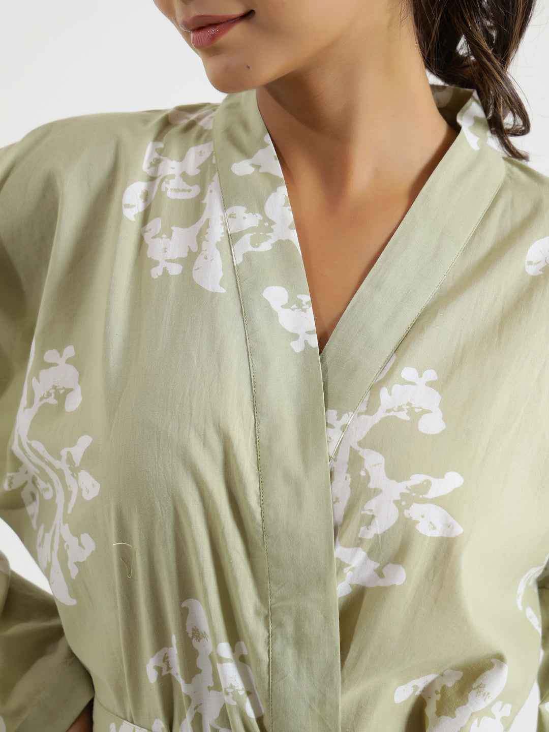 Floral Leaf Night Suit Set