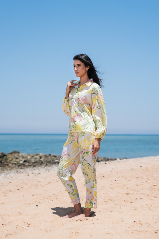 Cotton Floral Printed Night Suit Set for Women