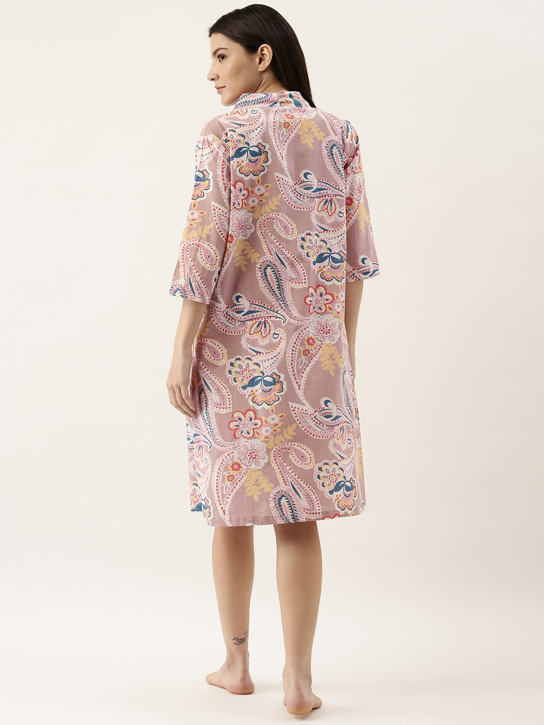 Paisley Printed Cotton 3 Peice Night Suit Shorts Set