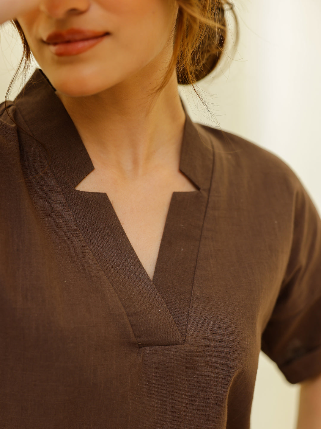 V-Neck Pure Cotton Night Suit