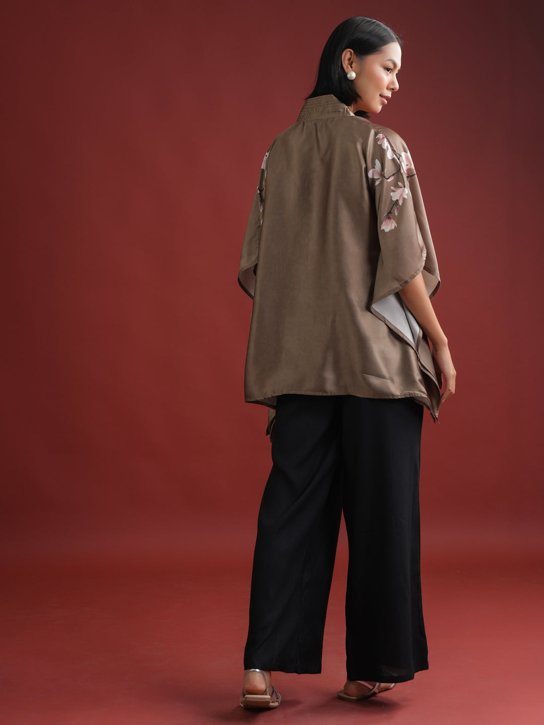 Olive Color Floral Peinted Co-ords Set