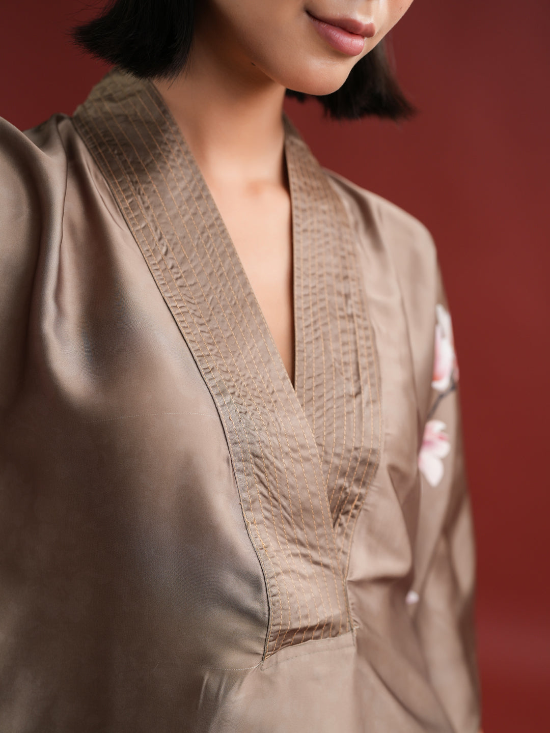 Olive Color Floral Peinted Co-ords Set