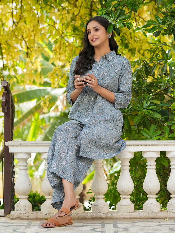 Printed pure cotton co-ord set