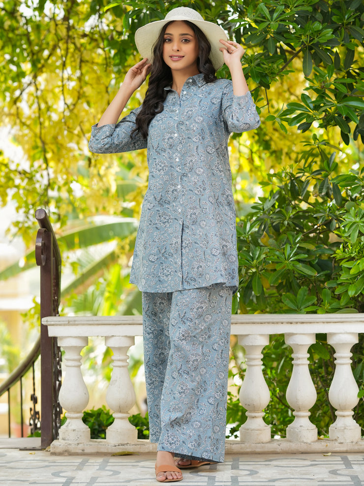 Printed pure cotton co-ord set