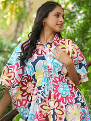 Multi-color floral Kaftan sleep  Set