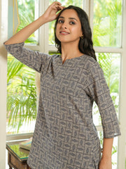 Grey Cotton printed loungewear set