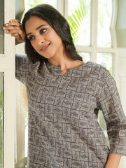 Grey Cotton printed loungewear set