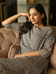 Grey abstract cotton loungewear set