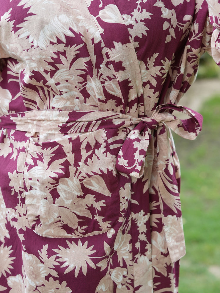 Multi-color  Cotton printed kimono robe