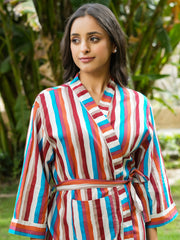 Multi-color  Cotton printed kimono robe