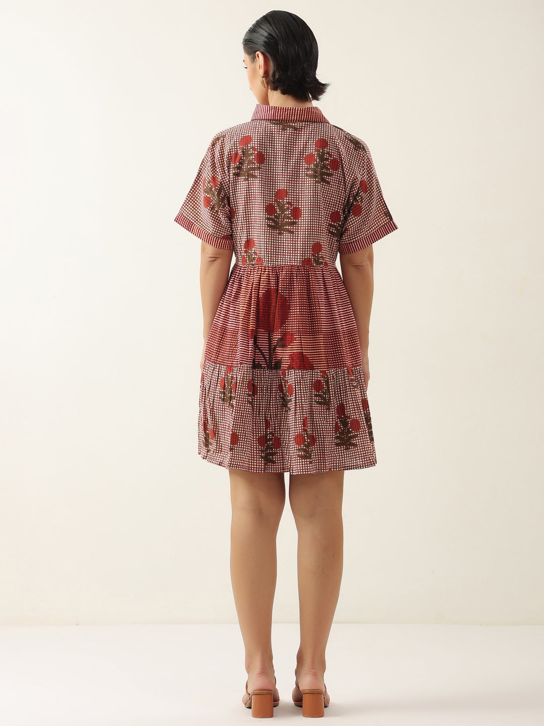 Red Color Floral Printed Dress for Women
