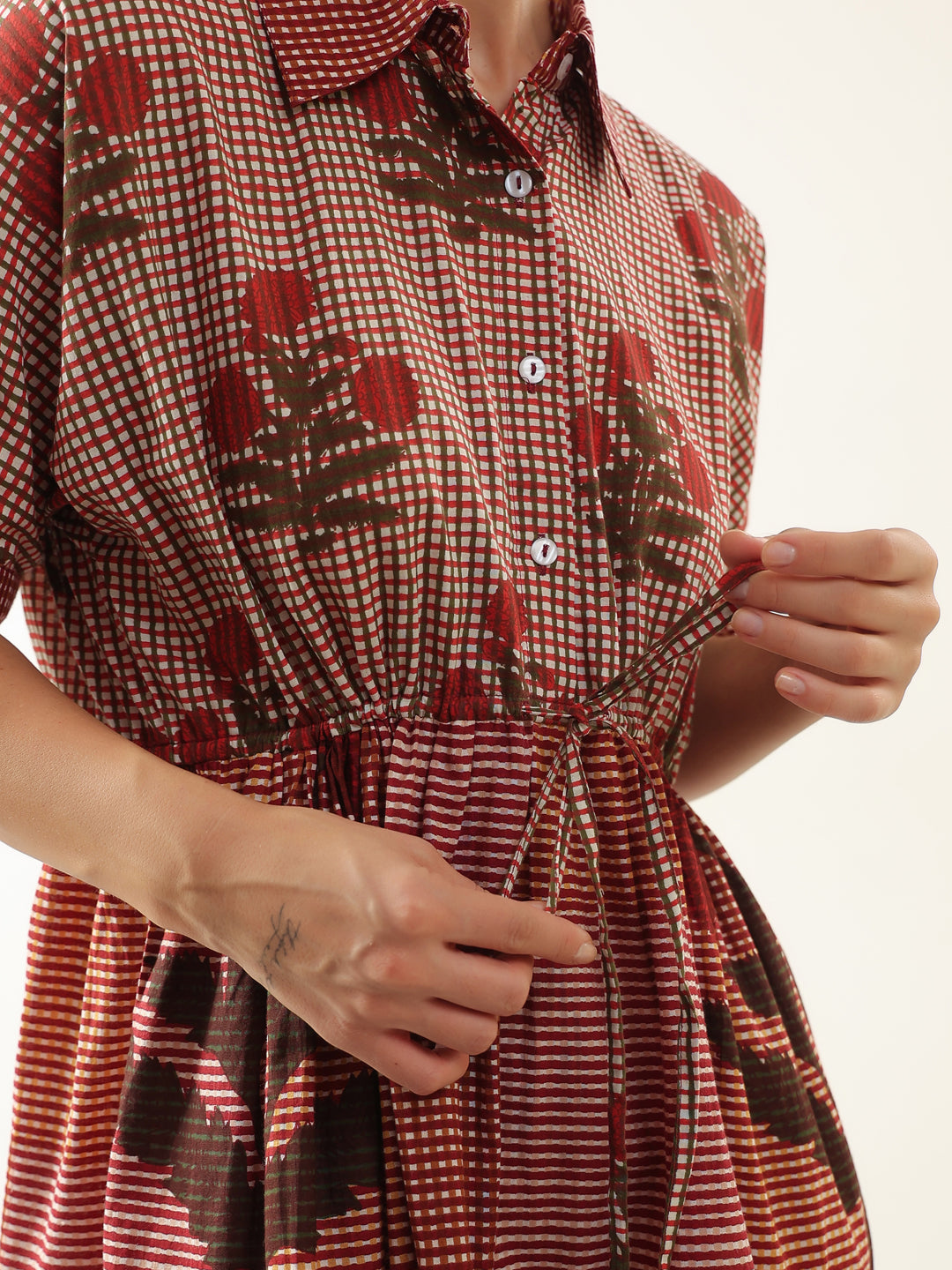 Red Color Floral Printed Dress for Women