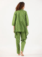 AVOCADO GREEN Bhandej Cotton 3 peice Co-ord set