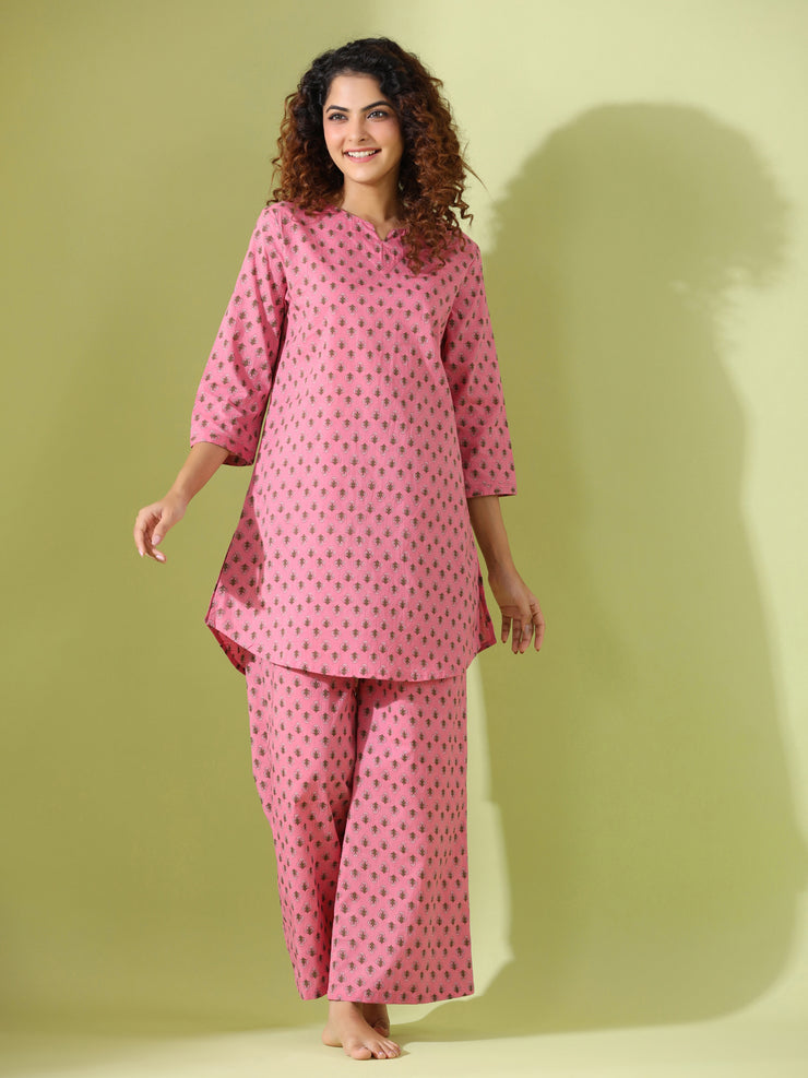 Cotton Booti  print loungewear set