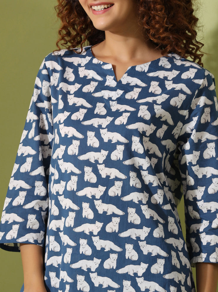 Blue panda  print loungewear set