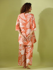 Orang leaf print loungewear set