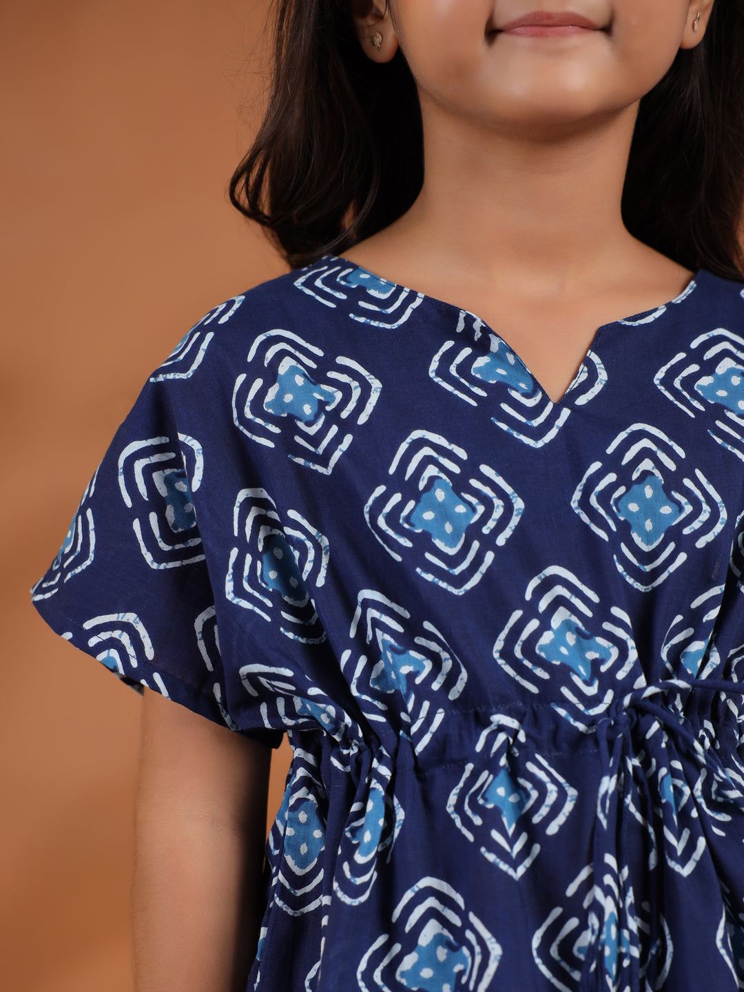 Blue Floral Printed Cotton Night Suit for Kids
