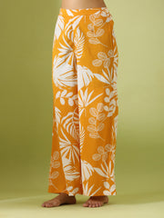 Yellow leaf Printed pure cotton co-ord set