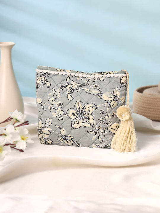 Floral Printed Quilted Pouch