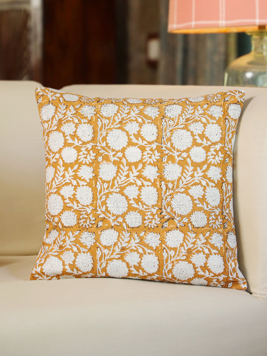 Cotton Off White Colour Floral Cushion Covers